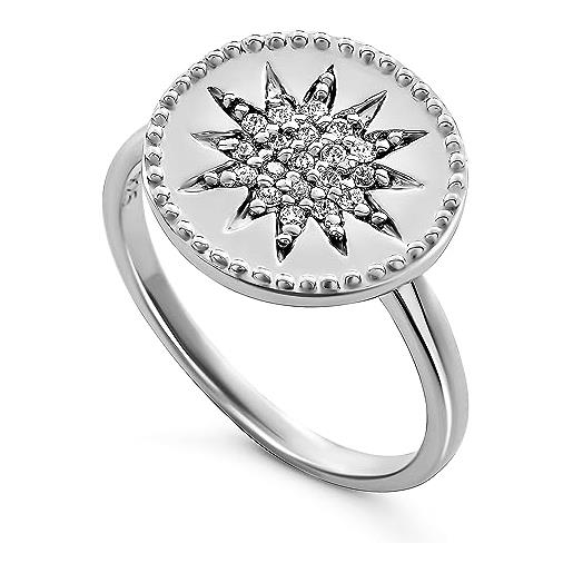 Orphelia anello in argento 925 con stella e zirconio misura 50, argento sterling, zirconia cubica