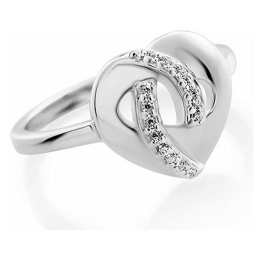 Orphelia anello in argento 925 a forma di cuore con zirconio misura 56, argento sterling, zirconia cubica