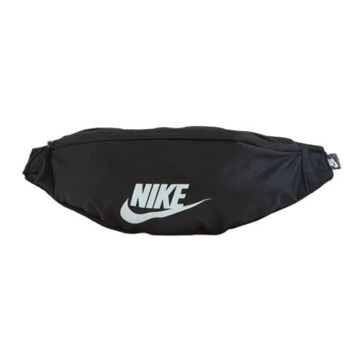 Nike heritage waistpack - fa21, borsa unisex adulto, black/black/white, taglia unica