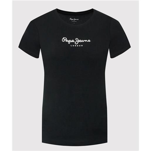 Pepe Jeans new virginia ss n black t-shirt m/m portalogo nera donna