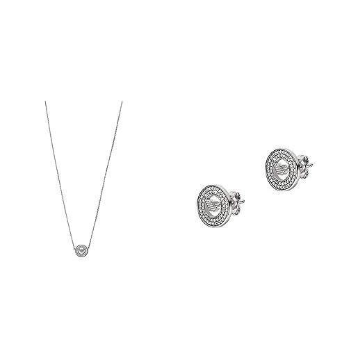 Emporio Armani - collana e orecchini pendenti da donna in argento sterling