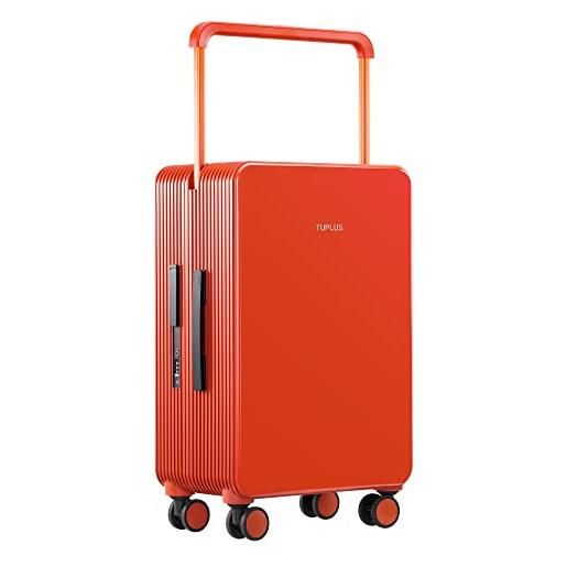 TUPLUS valigia bagaglio a guscio rigido in abs con 4 ruote girevoli custodia da viaggio per il check-in con lucchetto tsa, serie balance(arancione, 55.5×36.6×21cm，33l)