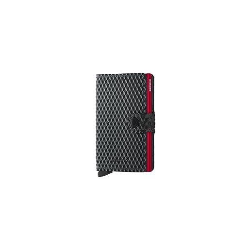 Secrid portafoglio miniwallte cubic mcu-Secrid in pelle effetto 3d nero black/red profondità 2.1 cm lunghezza 6.5 cm altezza 10.2 cm pelle