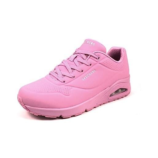 Skechers 73690 pnk, scarpe sportive donna, maglia durabuck rosa, 35 eu