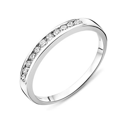 Miore - anello da donna in oro bianco con diamante 14 carati (585) con diamanti 0,20 ct e oro bianco, 56 (17.8), cod. Mu4014r56