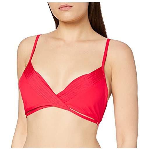 Seafolly quilted wrap front booster, reggiseno bikini donna, rosso, 40 (taglia produttore: )