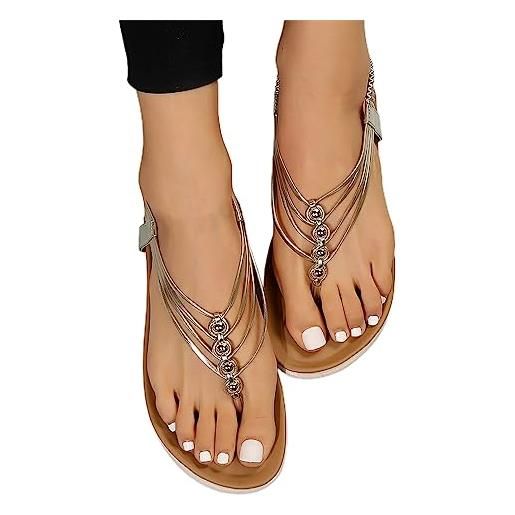 Scarpe Donna Slip On Sandali Gladiatore Donna - Infradito Piatti In Sintetico, Stile Casual, Comodi Per L'estate Sandali Sintetici Slip On - Foto 13