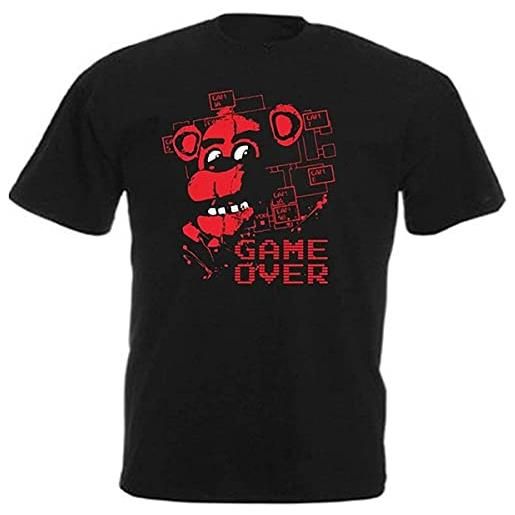 HOUYI freddy fazbear game over fnaf gaming t shirt fashion short sleeves cotton tops clothing, black blacks black xl