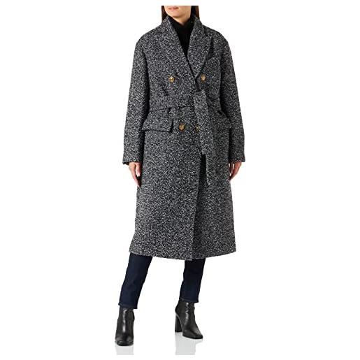 Pinko camille cappotto resc, zi2_nero/grigio, 42 donna