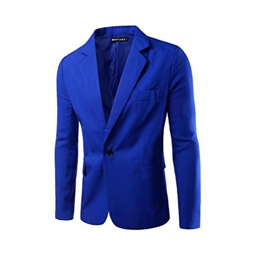 Gladiolus blazer uomo slim fit casual one button vestito di affari cappotto giacca blazers outwear blu l