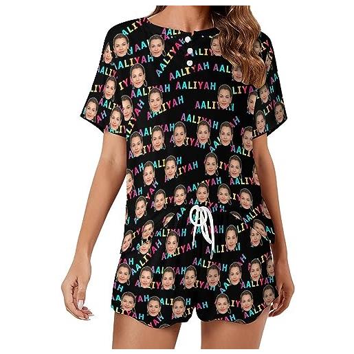 Naispanda pigiama da donna personalizzato con foto di facce, pigiama corto personalizzato, pigiama viso personalizzato, pigiama morbido personalizzato per donne ragazze mamma