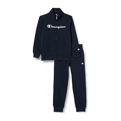 Champion legacy legacy sweatsuits b - tape powerblend terry full zip tuta sportiva, blu marino, 13-14 anni bambino fw23