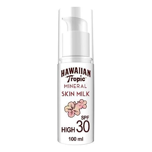 Hawaiian tropic mineral sun milk lotion spf30, lozione solare con 100% filtri protettivi minerali - 100 ml