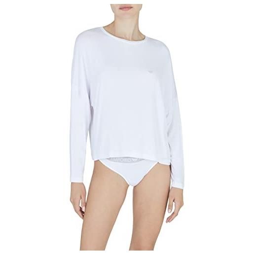 Emporio Armani maglietta da donna fluid viscose t-shirt, bianco, xl
