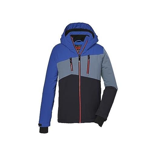 Killtec ksw 150 bys giacca da sci con cappuccio e paraneve, blu, 140 cm bambini e ragazzi