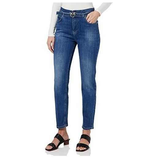 Pinko susan skinny denim blue cross jeans, pju_lavaggio vintage medio, 32 donna