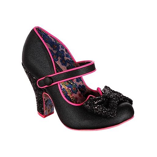 Irregular Choice fancy that, scarpe décolleté donna, nero e rosa, 36 eu