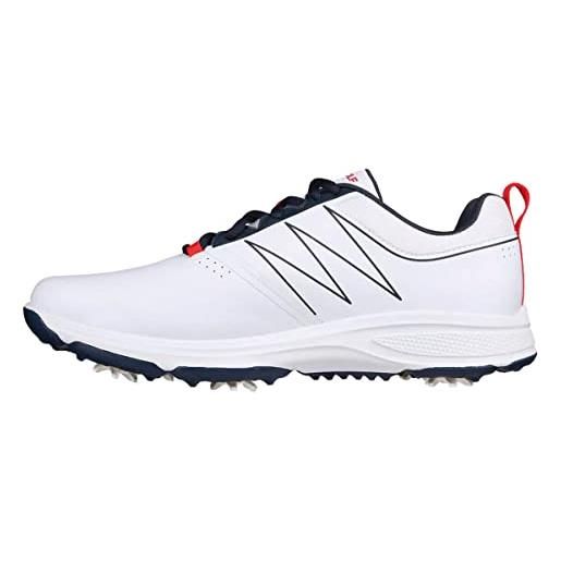 Skechers go golf torque, sneaker uomo, white synthetic/navy/red trim, 45 eu