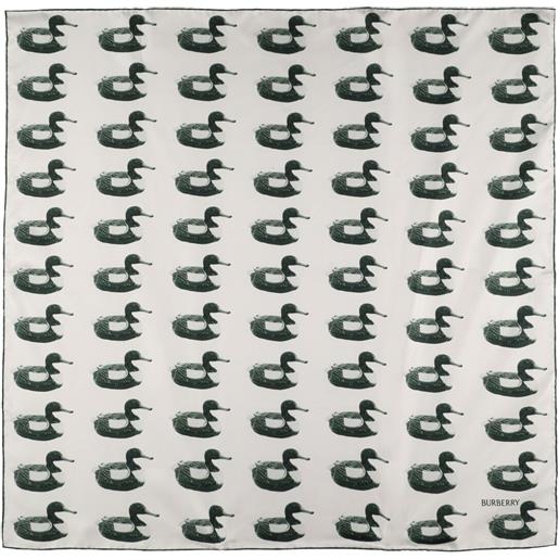 BURBERRY sciarpa cermic ducks in seta stampata