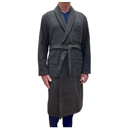 SGARLATA HOME vestaglia da camera per uomo in misto lana modello scialle classico art. Oslo (m, grigio)
