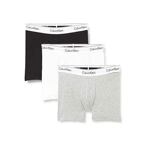 Calvin Klein Jeans calvin klein boxer uomo confezione da 3 cotone elasticizzato, multicolore (black/white/grey heather), 65b (30b)