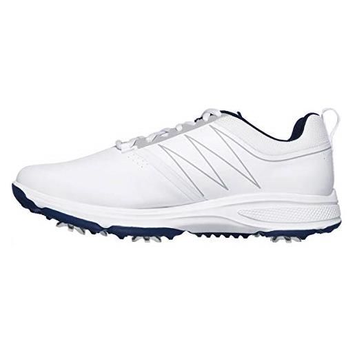 Skechers go golf torque, sneaker uomo, white synthetic/navy trim, 43 eu