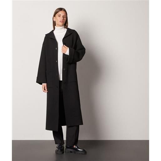 Falconeri cappotto in cashmere ultrasoft con cappuccio nero