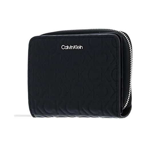Calvin Klein ck must zip around wallet with flap embossed m ck black