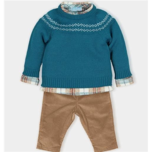 Mac Illusion completo casual bambino maglione + camicia + pantalone