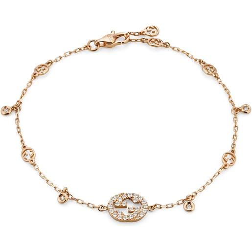 Gucci Gioielli bracciale gucci flora in oro rosa gg con diamanti