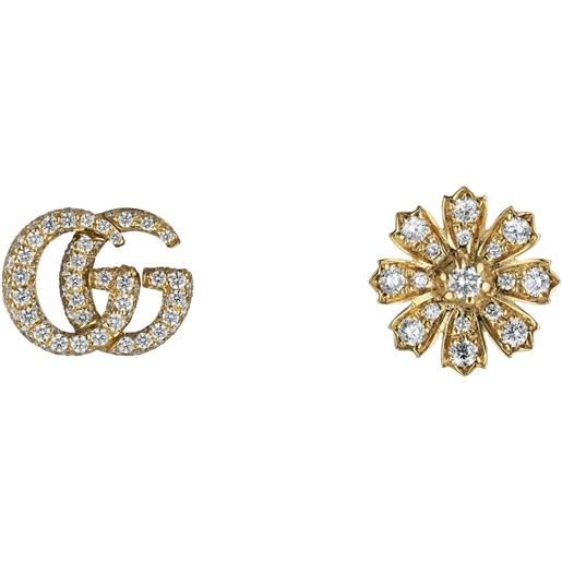 Gucci Gioielli orecchini gucci flora doppia g in oro giallo con diamanti e perle
