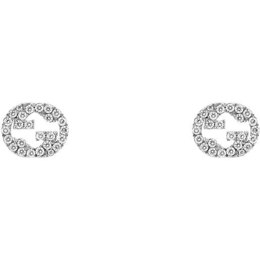 Gucci Gioielli orecchini gucci interlocking doppia g in oro bianco con diamanti