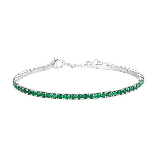 LES FOLIES DI PAOLA GRIECO bracciale unisex tennis verde smeraldo in argento 925 rodiato - collezione rainbow les folies (16)