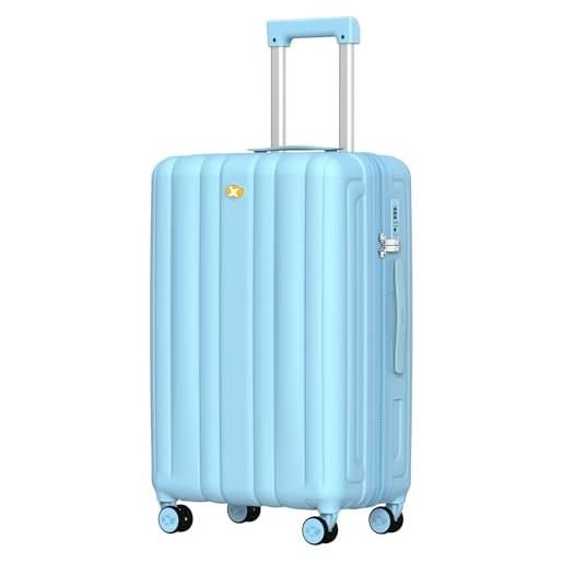 MGOB valigia bagaglio a mano 15pc trolley rigido valigie da cabina 4 ruote universale tsa lucchetto ultra leggero (blu, 66cm)