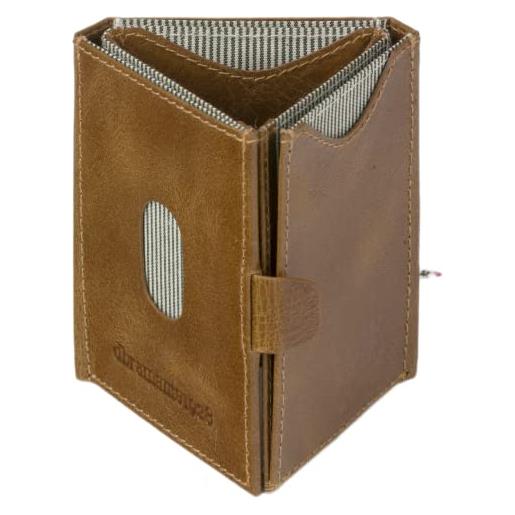 dbramante1928 portafoglio uomo con 3 scomparti - porta carte e porta tessere in vera pelle pieno fiore - portafoglio uomo slim in pelle di alta qualità (marrone)