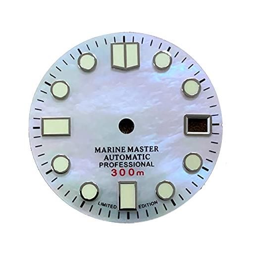 LICHIFIT 28,5 mm bianco shell superficie orologio quadrante verde luminoso ricambio per nh35 movimento automatico pezzo di ricambio