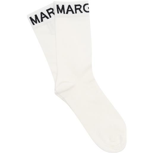 MM6 Maison Margiela calzino bianco con logo