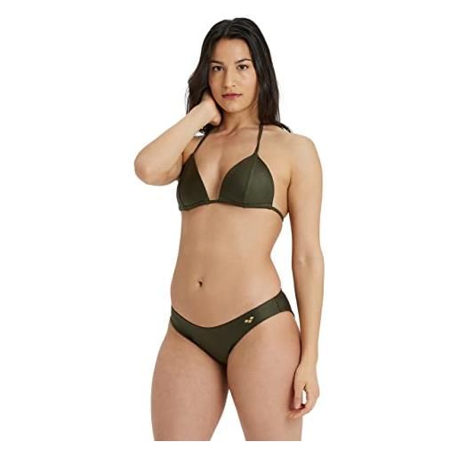 Arena women's bikini triangle solid, due pezzi donna, dark olive, 48