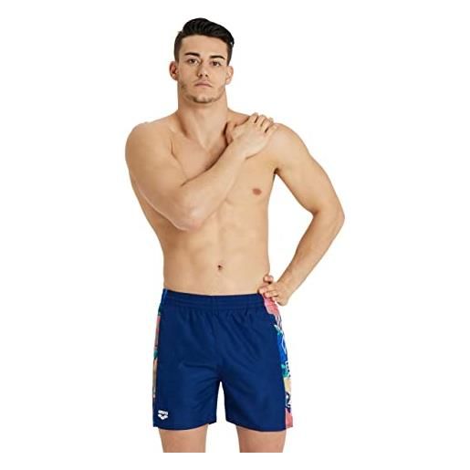 Arena men's beach boxer allover, pantaloncino da spiaggia uomo, navy multi, s