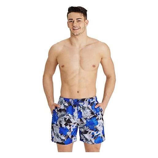 Arena men's beach boxer allover, pantaloncino da spiaggia uomo, navy multi, l