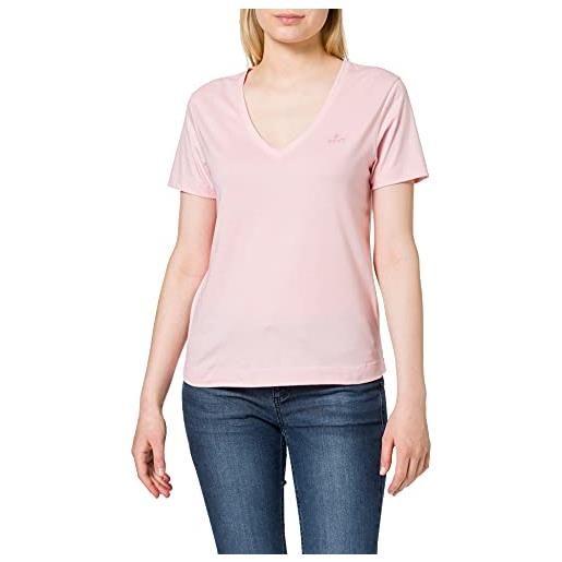 GANT original v-neck ss t-shirt, t-shirt donna, rosso ( blushing pink ), s