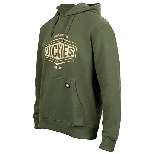 Dickies rockfield hoodie (bci), felpa con cappuccio uomo, grigio (grey melange), xl