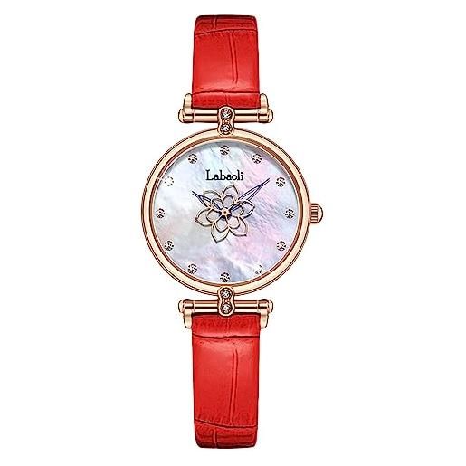 RORIOS orologio da donna analogico quarzo impermeabile orologi da polso elegante diamanti orologio quadrante madreperla con cinturino in pelle