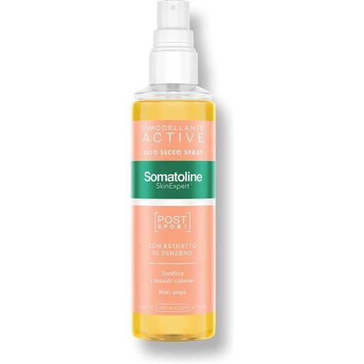 Somatoline skinexpert rimodellante active olio secco spray post-sport trattamento gambe rimodellante estratto di zenzero 125ml
