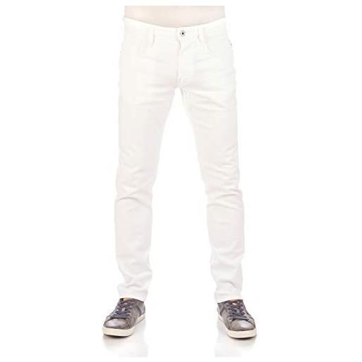 Replay jeans da uomo slim fit anbass con power stretch, grigio (dark grey 097), w34 x l30