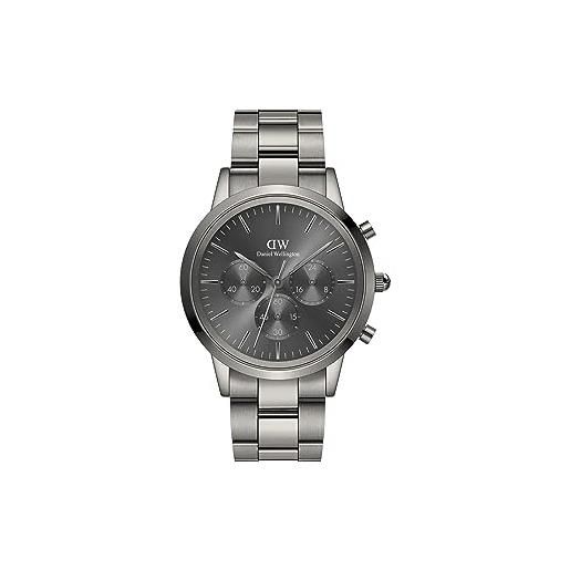 Daniel Wellington orologio iconic uomo, 42mm orologio da uomo, dw classico acciaio inox (316l) orologio uomo