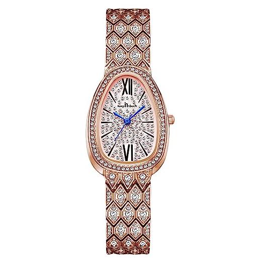 RORIOS orologio da analogico quarzo donna orologi pieno diamanti design femminile moda impermeabile orologi da polso cinturino in acciaio inossidabile