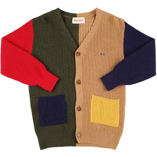 BOBO CHOSES cardigan in maglia di misto lana color block