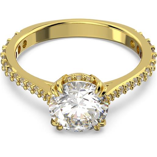 SWAROVSKI anello constella, pave , taglio princess placcato oro giallo, 55