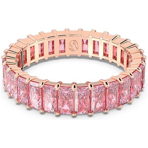 SWAROVSKI anello matrix, taglio baguette rosa, 55